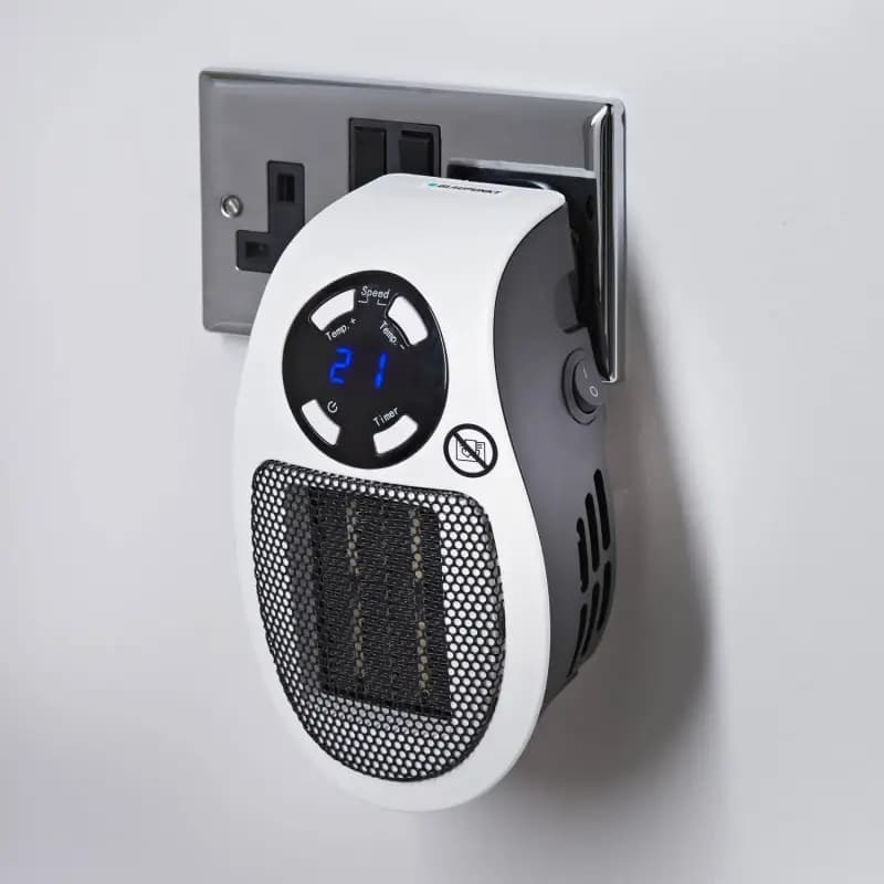 Electric Plug In Mini Wall Heater 400W With Remote - MUG-16 Grey