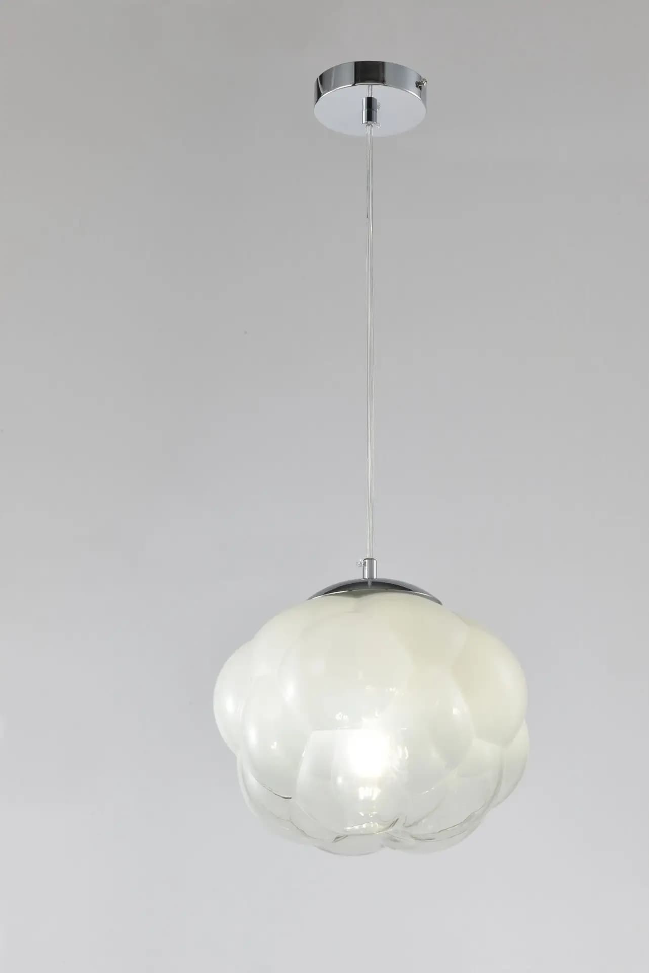 Opal White &amp; Clear Glass Pendant Light - CP14