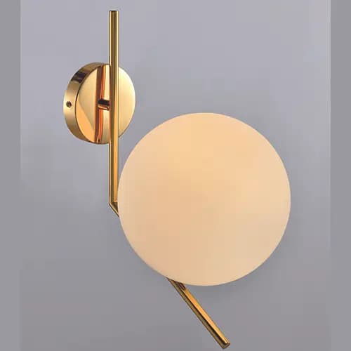 Luxury Gold Wall Light In Milky White Glass CP23/G