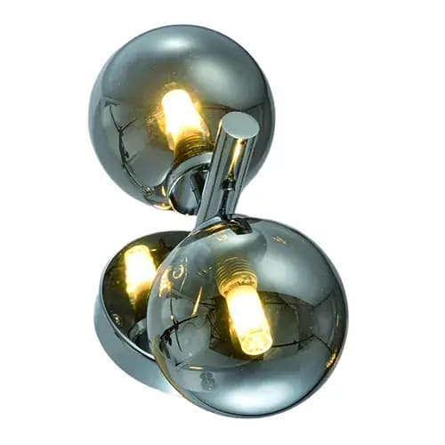 Modern Chrome Wall Light With Smoke Glass - CP24