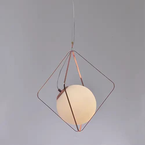 Modern Lantern Pedant Light Rose Gold - CP27