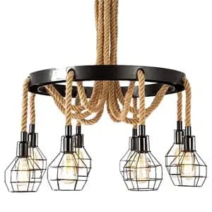 Rope Pendant LED Light - 8 HOLDERS |  CODE: DLR-028H