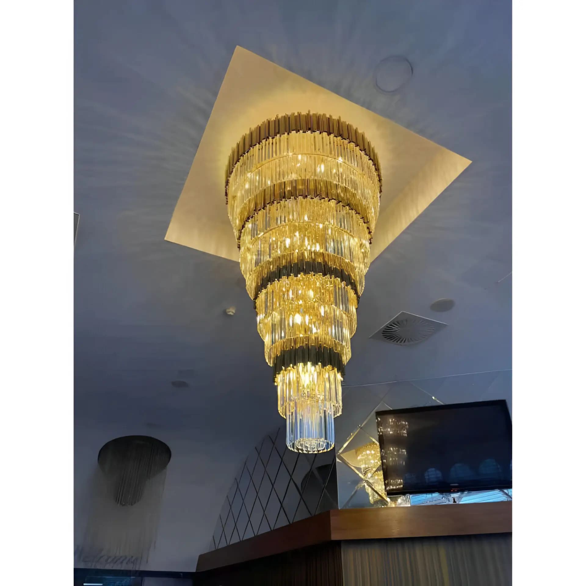 High Ceiling Gold Crystal Chandelier - CH232/40