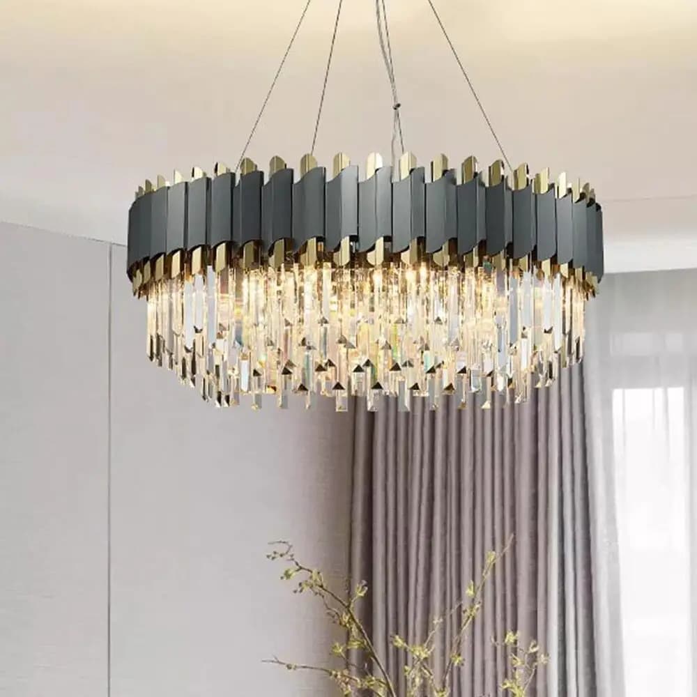 Ceiling Chandelier in Black-Gold CH241/16