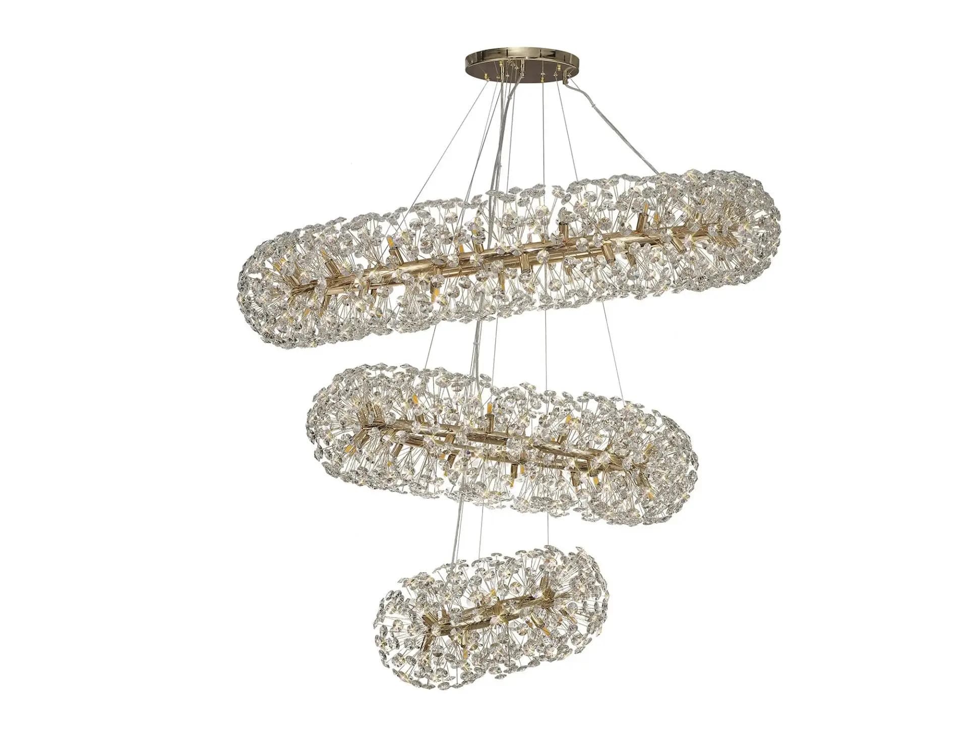 Crystal Ring Chandelier - CH242/60 Gold or Black