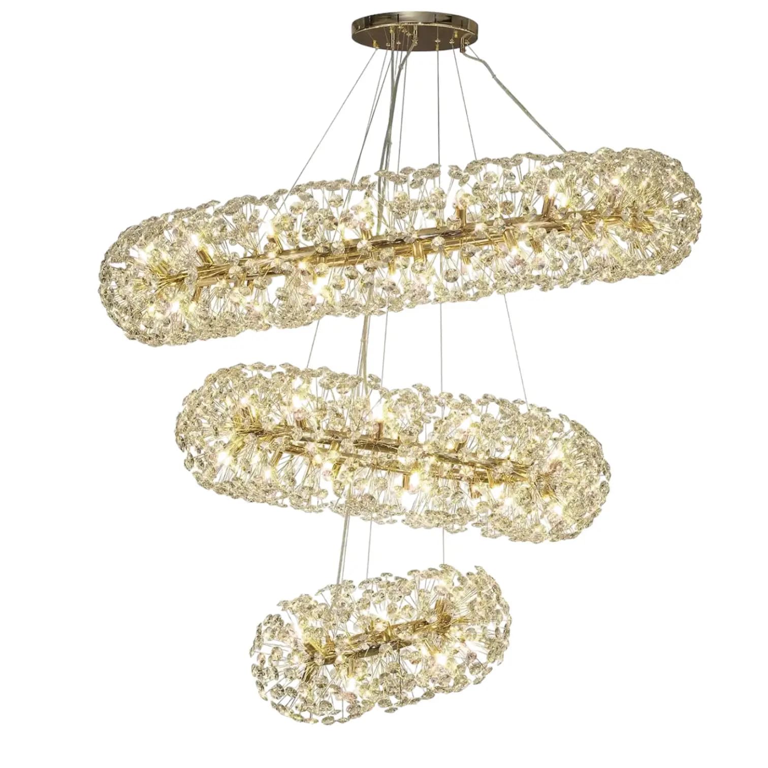 Crystal Ring Chandelier - CH242/60 Gold or Black