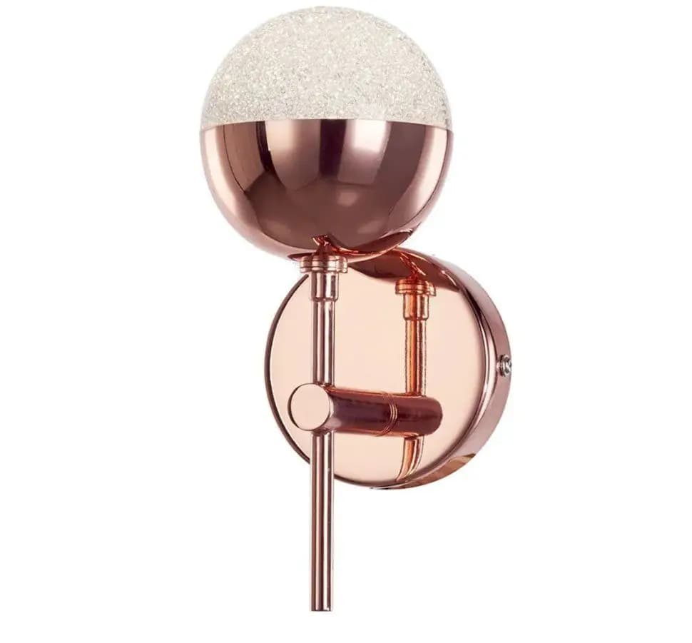 1 Light Wall Light with Sparkle Shade - Rose Gold CH229G
