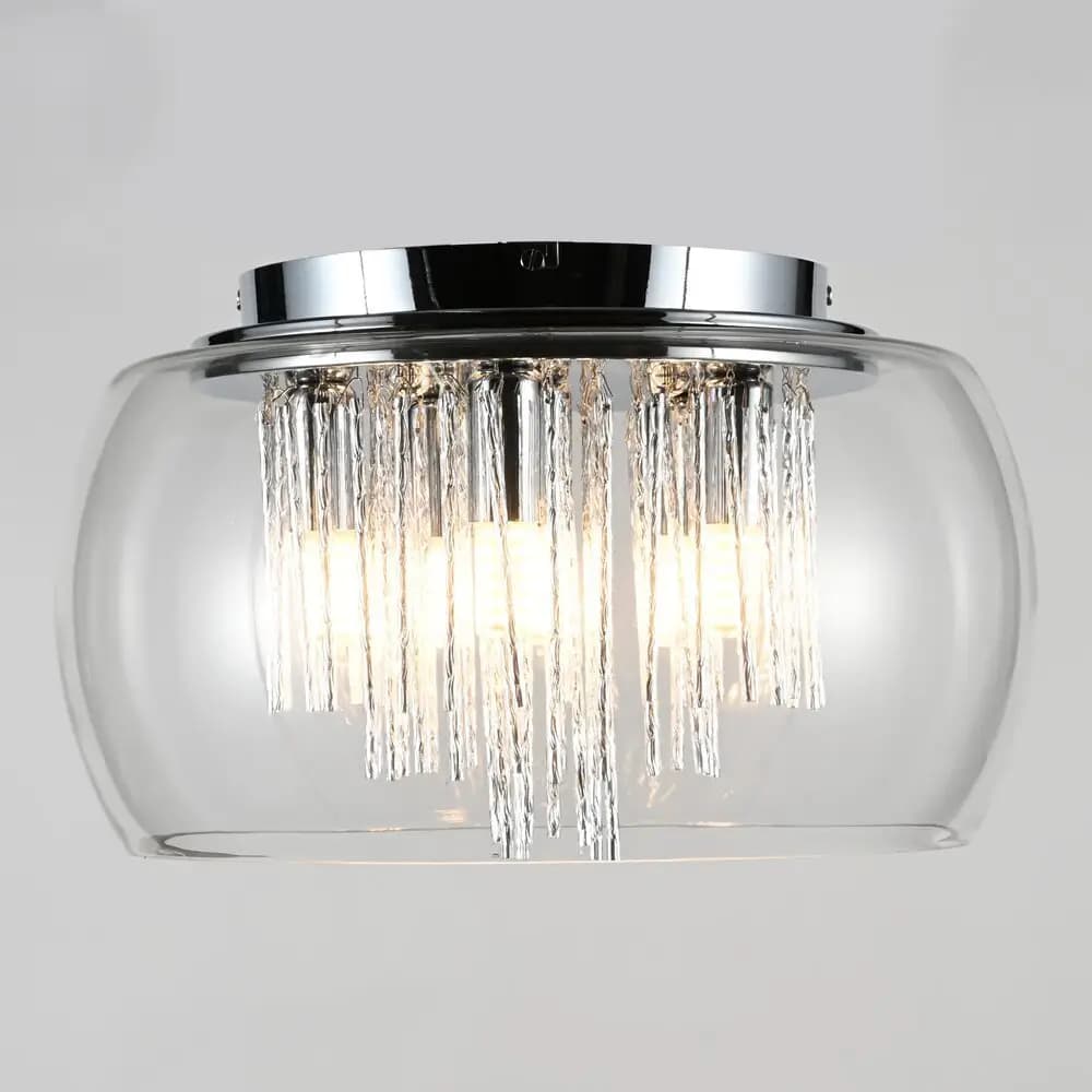 Curved Glass Shade Flush Ceiling Light - CP49