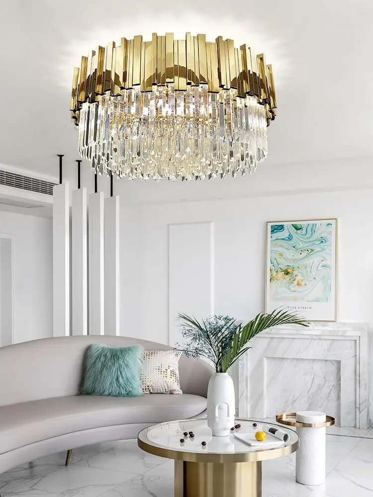 Flush Gold Ceiling Chandelier - CH236/10G