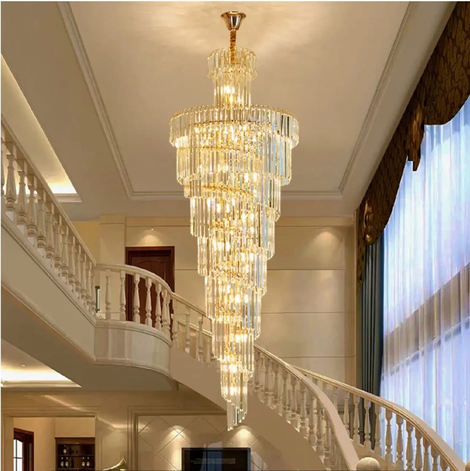 Spiral Stair Chandelier Gold CH151