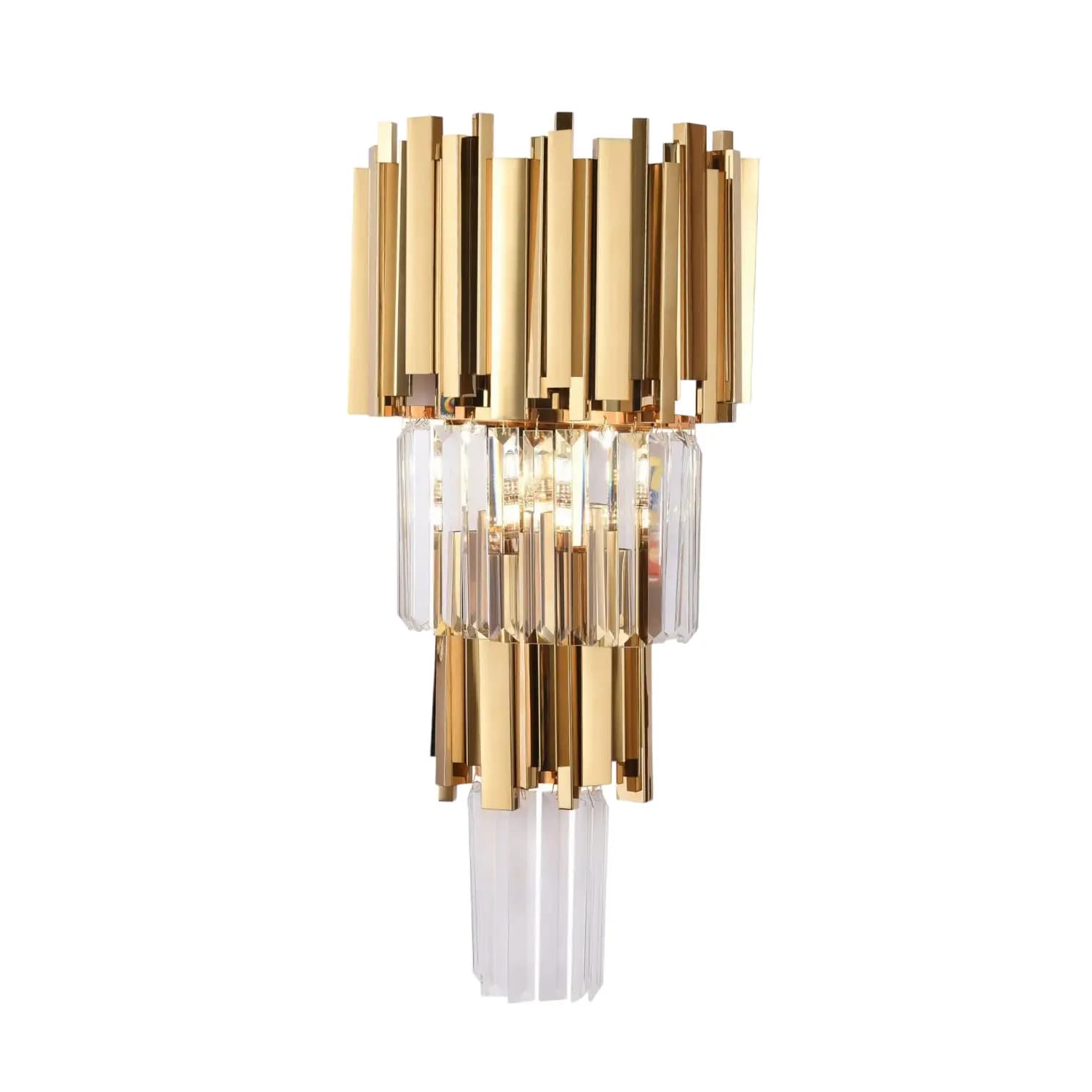 Double Tier Crystal Gold Wall Light – CH232/3B