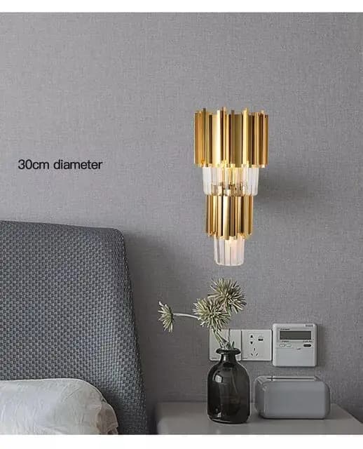 Double Tier Crystal Gold Wall Light – CH232/3B