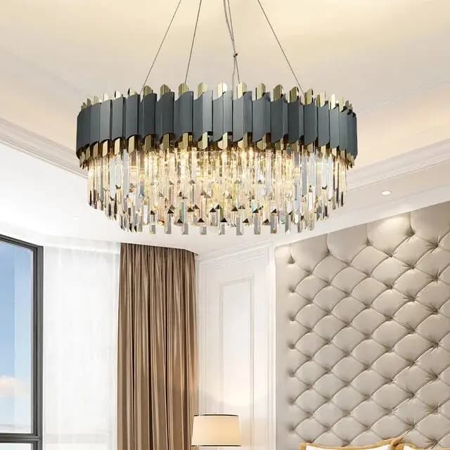 Ceiling Chandelier in Black-Gold CH241/16