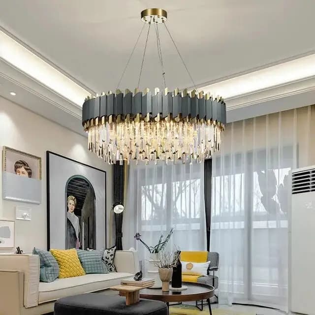 Ceiling Chandelier in Black-Gold CH241/16