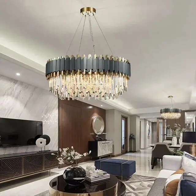 Ceiling Chandelier in Black-Gold CH241/16