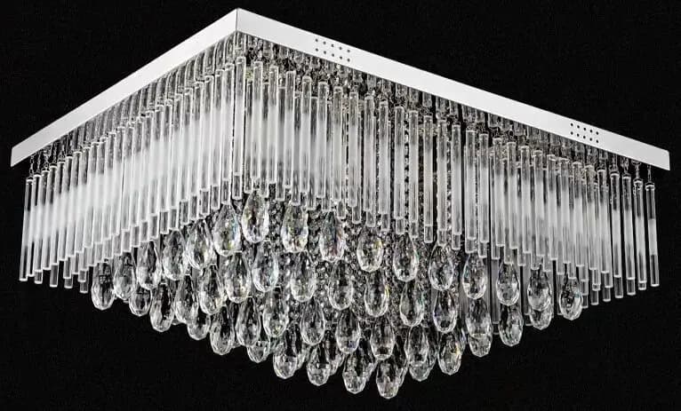 Frosted Crystal Chandelier Flush Mount Square - CH256
