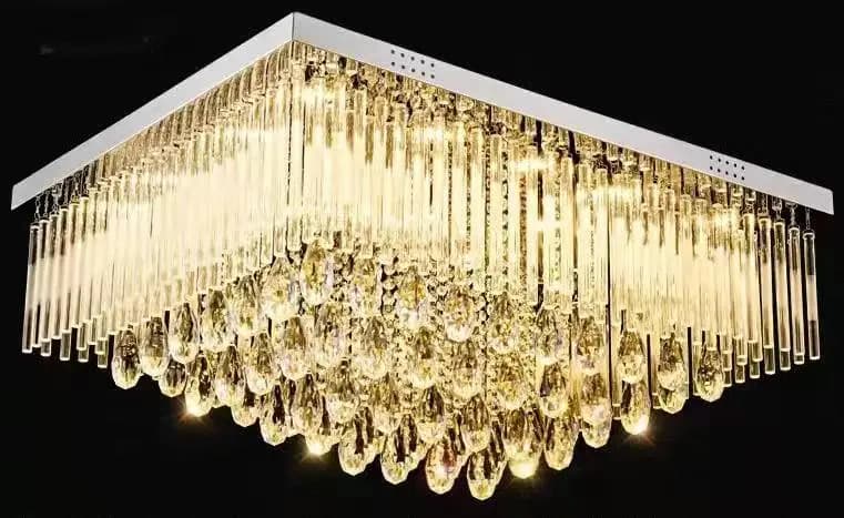 Frosted Crystal Chandelier Flush Mount Square - CH256