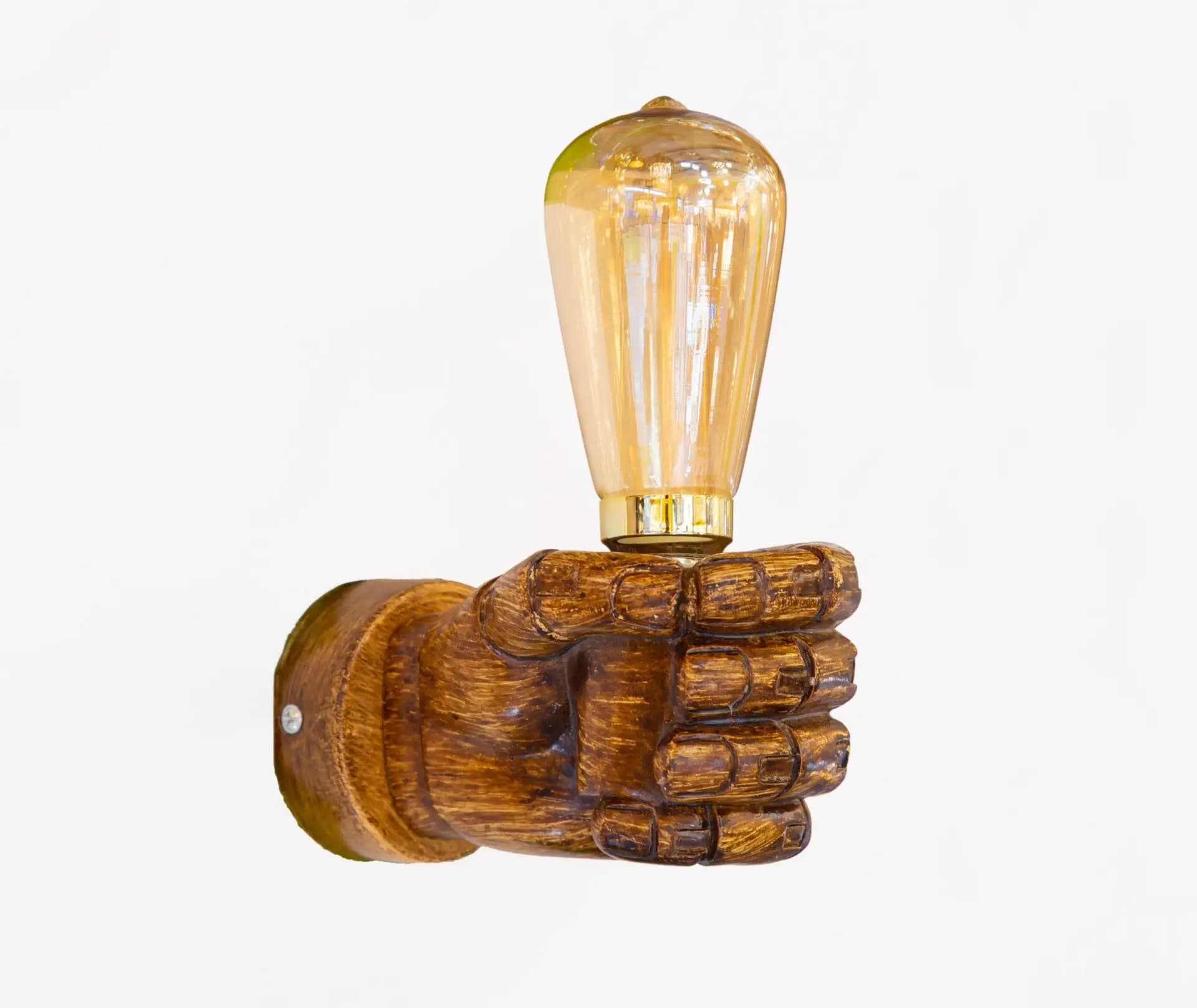 Wooden Finished Hand Wall Lamp WL020-31