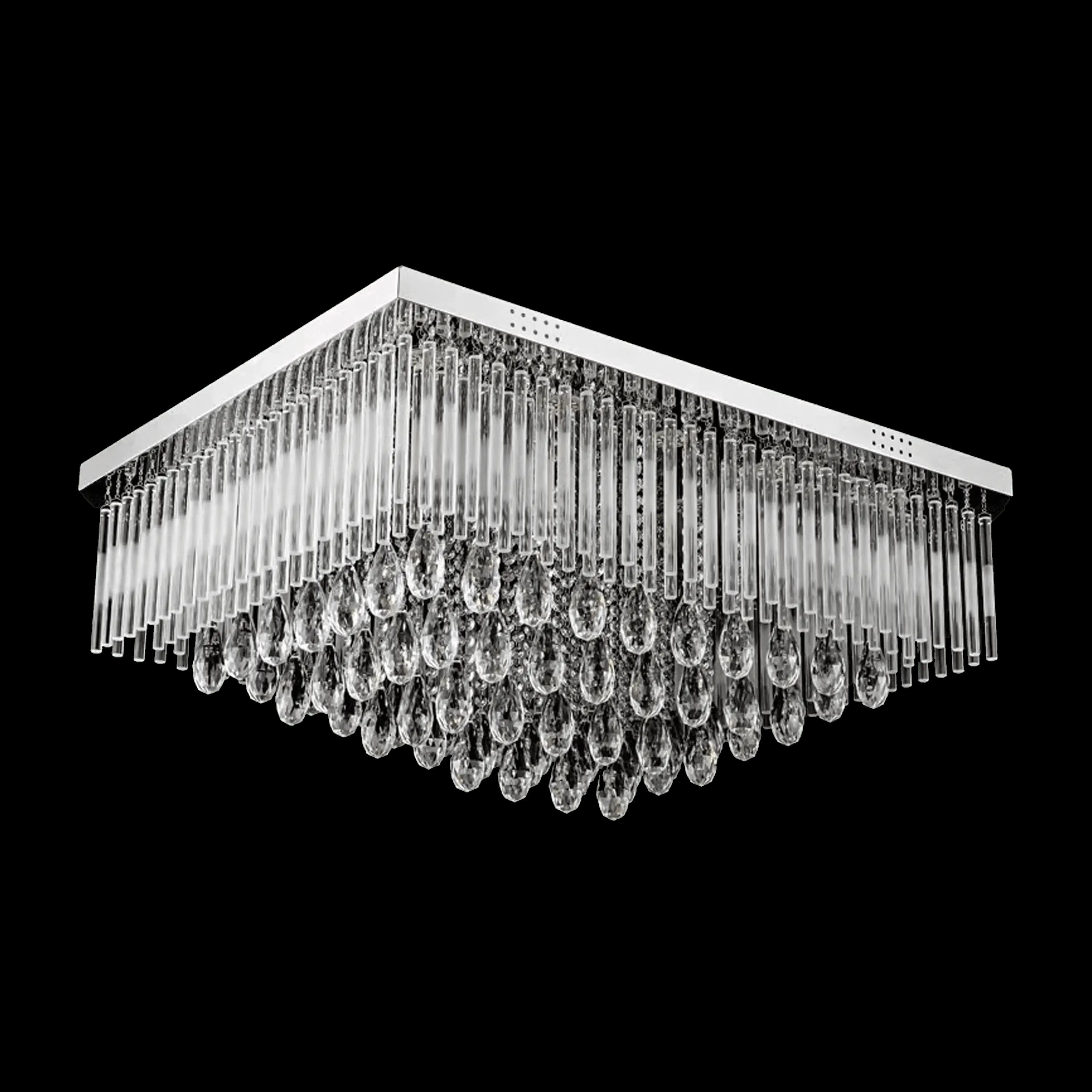 Frosted Crystal Chandelier Flush Mount Square - CH256