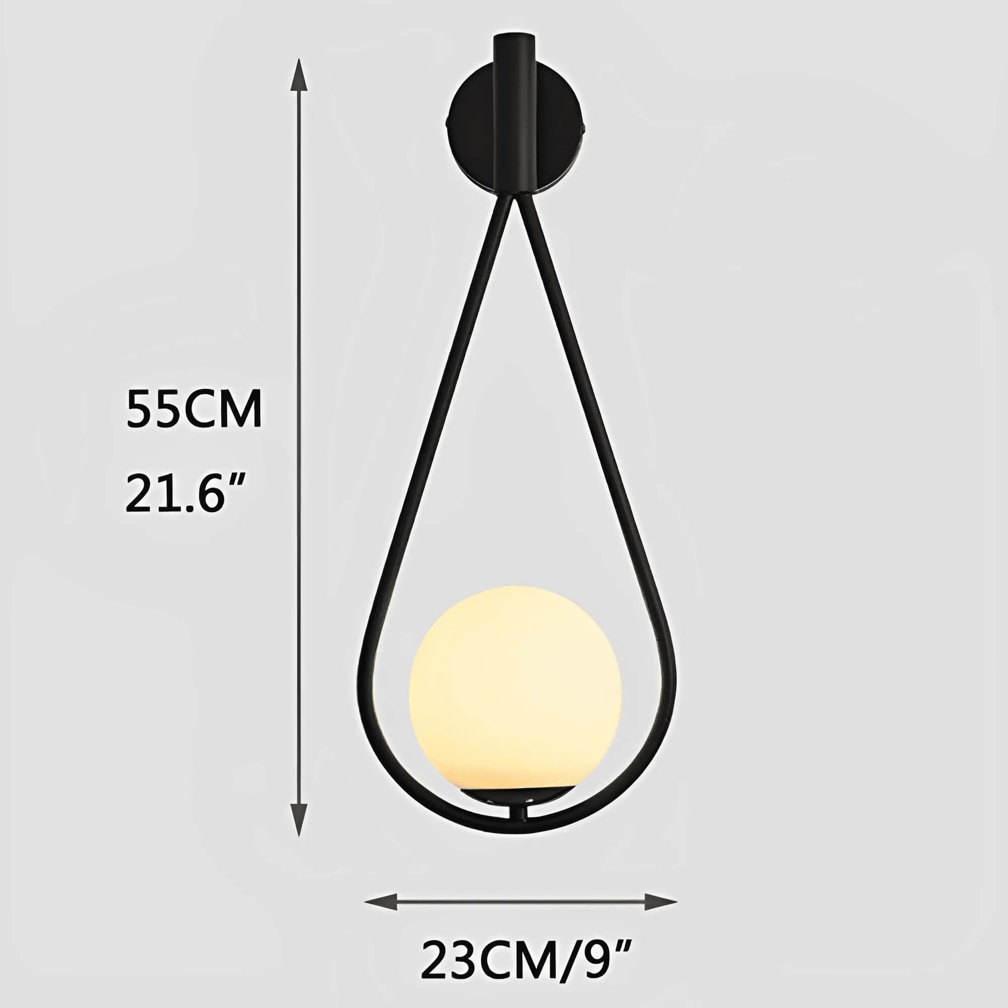 Bedroom Black Glass Wall Light CP92