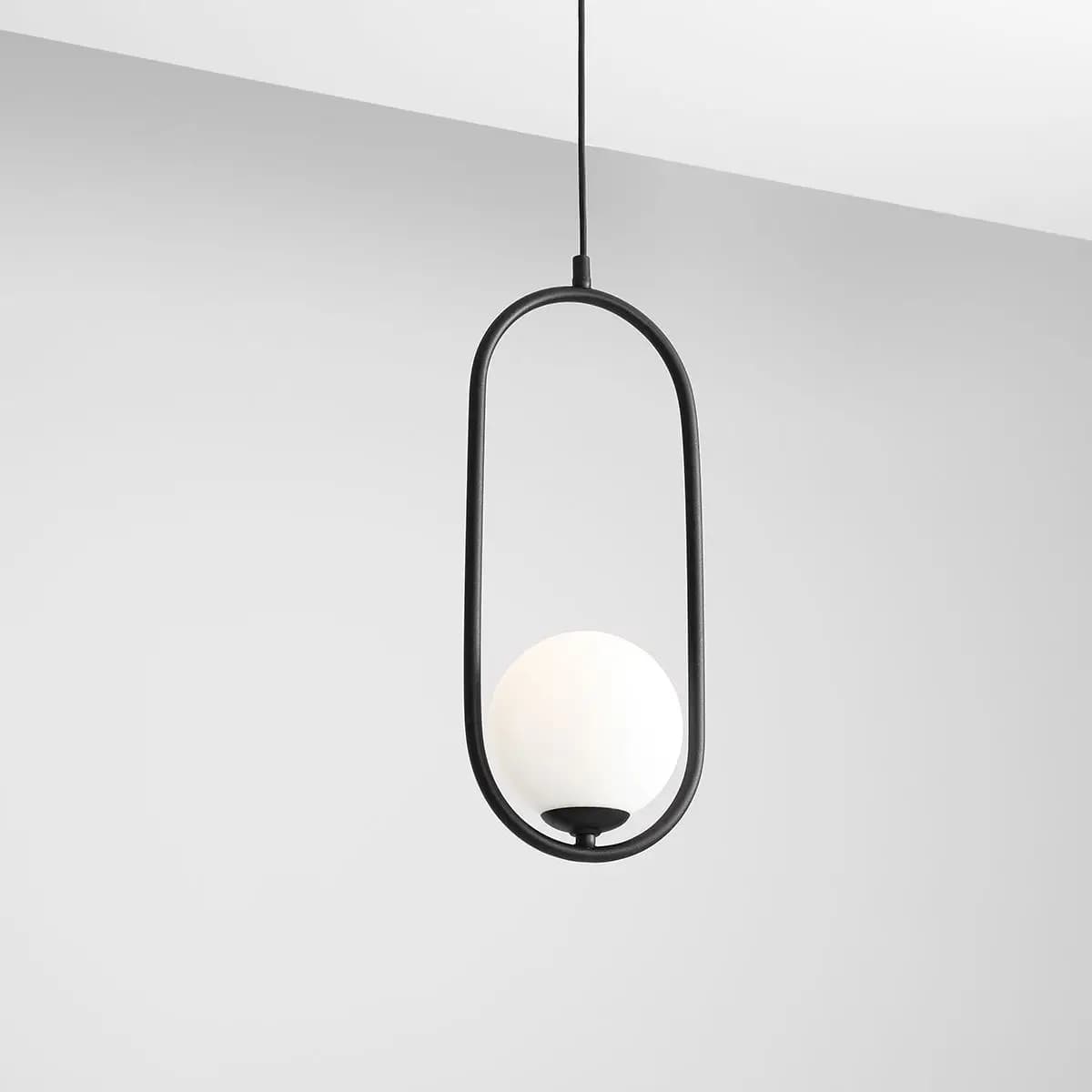 Black Oval and Ball Ceiling Pendant Light CP93