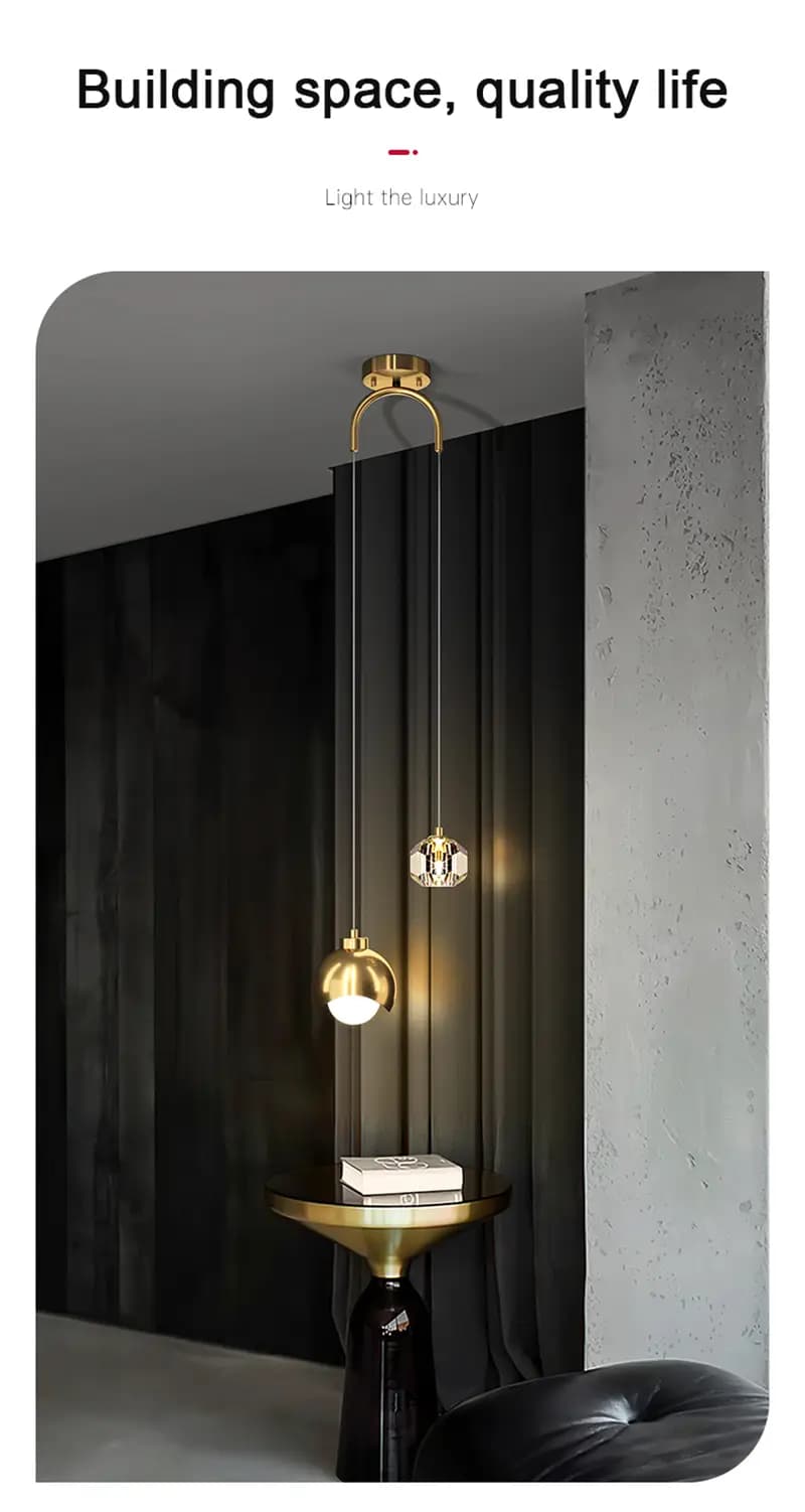 Crystal Ceiling Golden Pendant Light - CP86