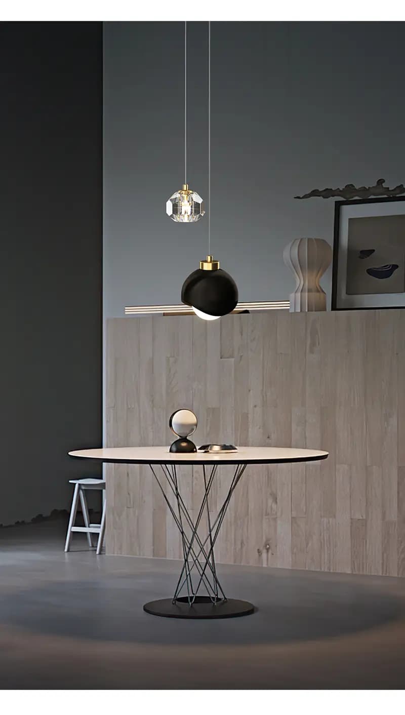 Crystal Ceiling Black Pendant Light - CP87