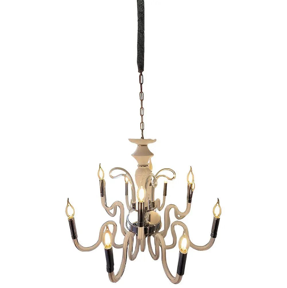 12 Arm Vintage White Chandelier 8909