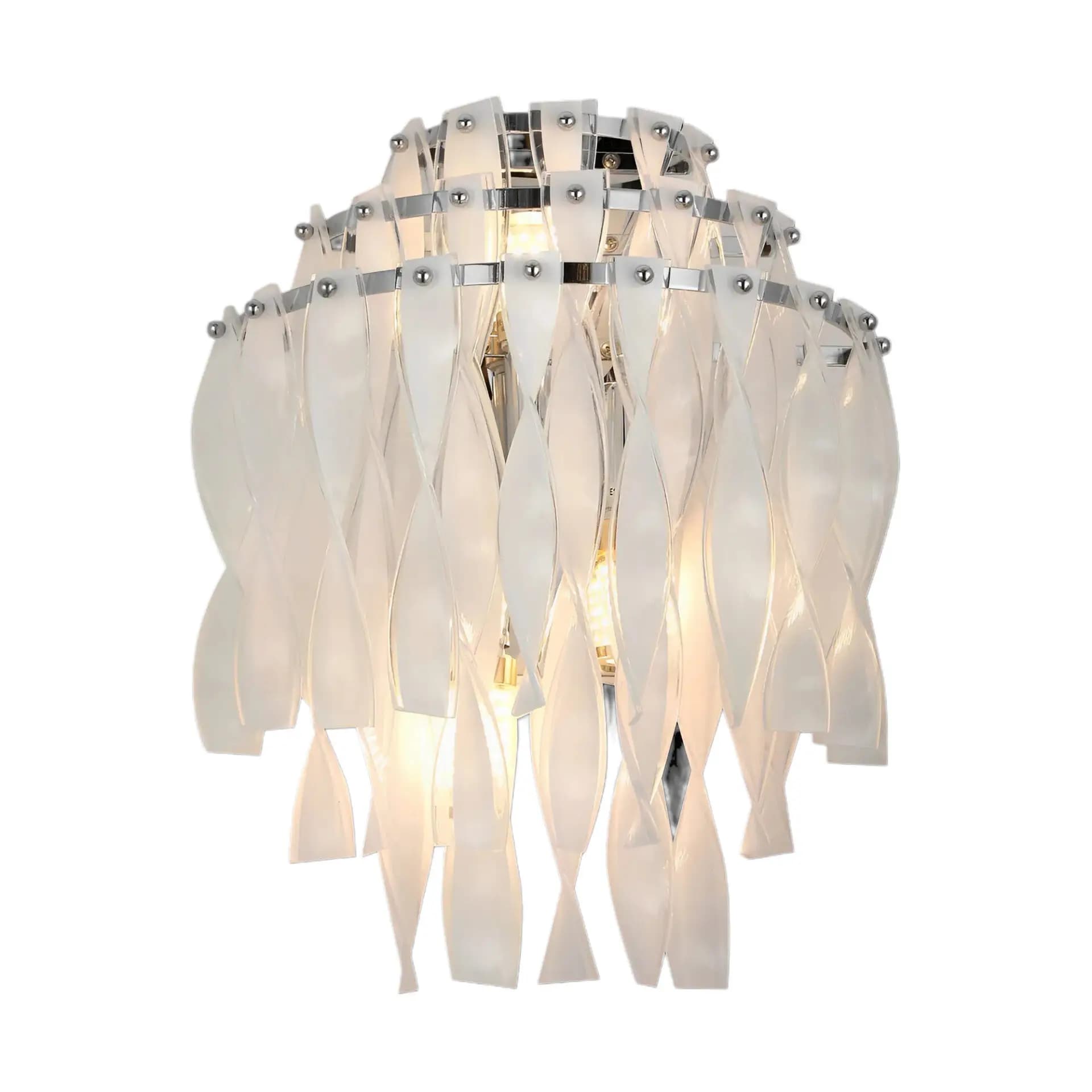 Chrome Base White Spiral Wall Light CH256/3C