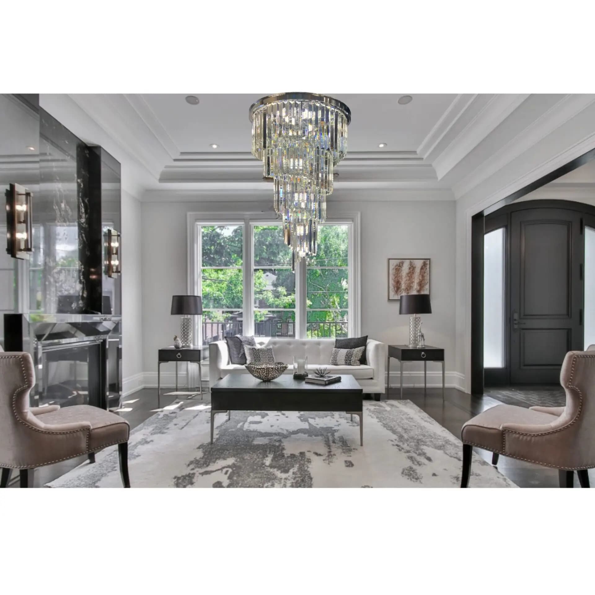 Chrome Spiral Crystal Chandelier CH253/16C
