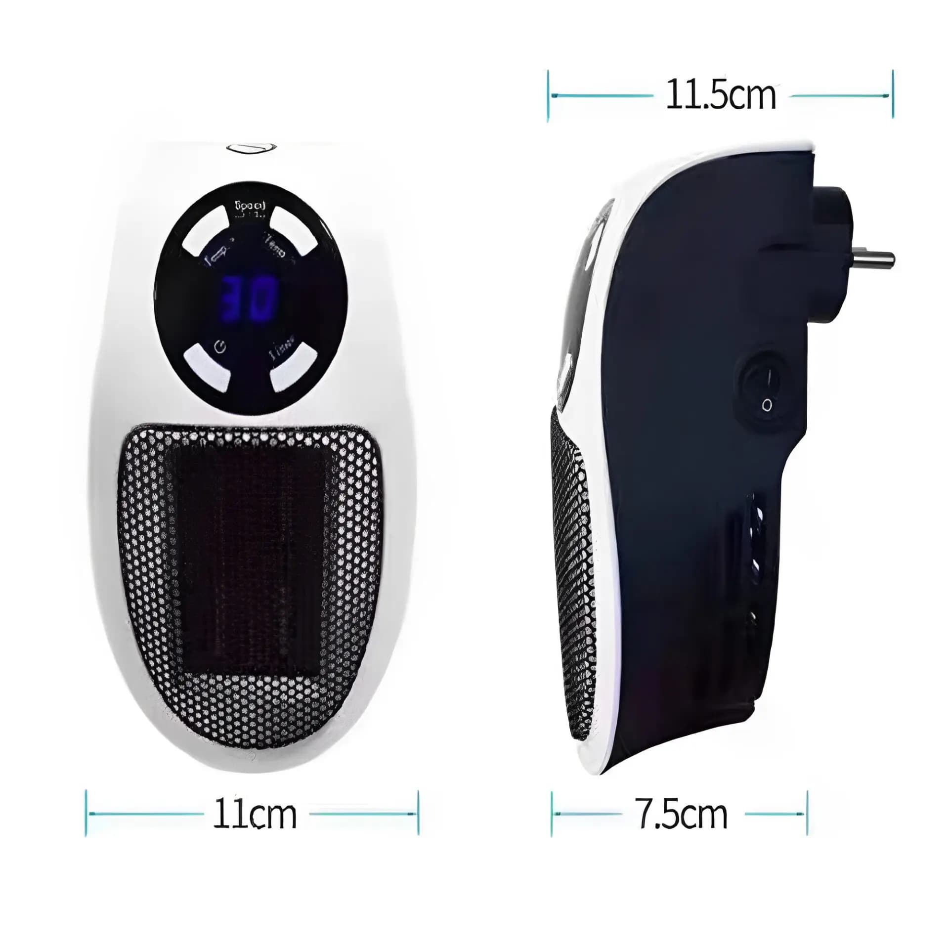 Electric Plug In Mini Wall Heater 400W With Remote - MUG-16 Grey