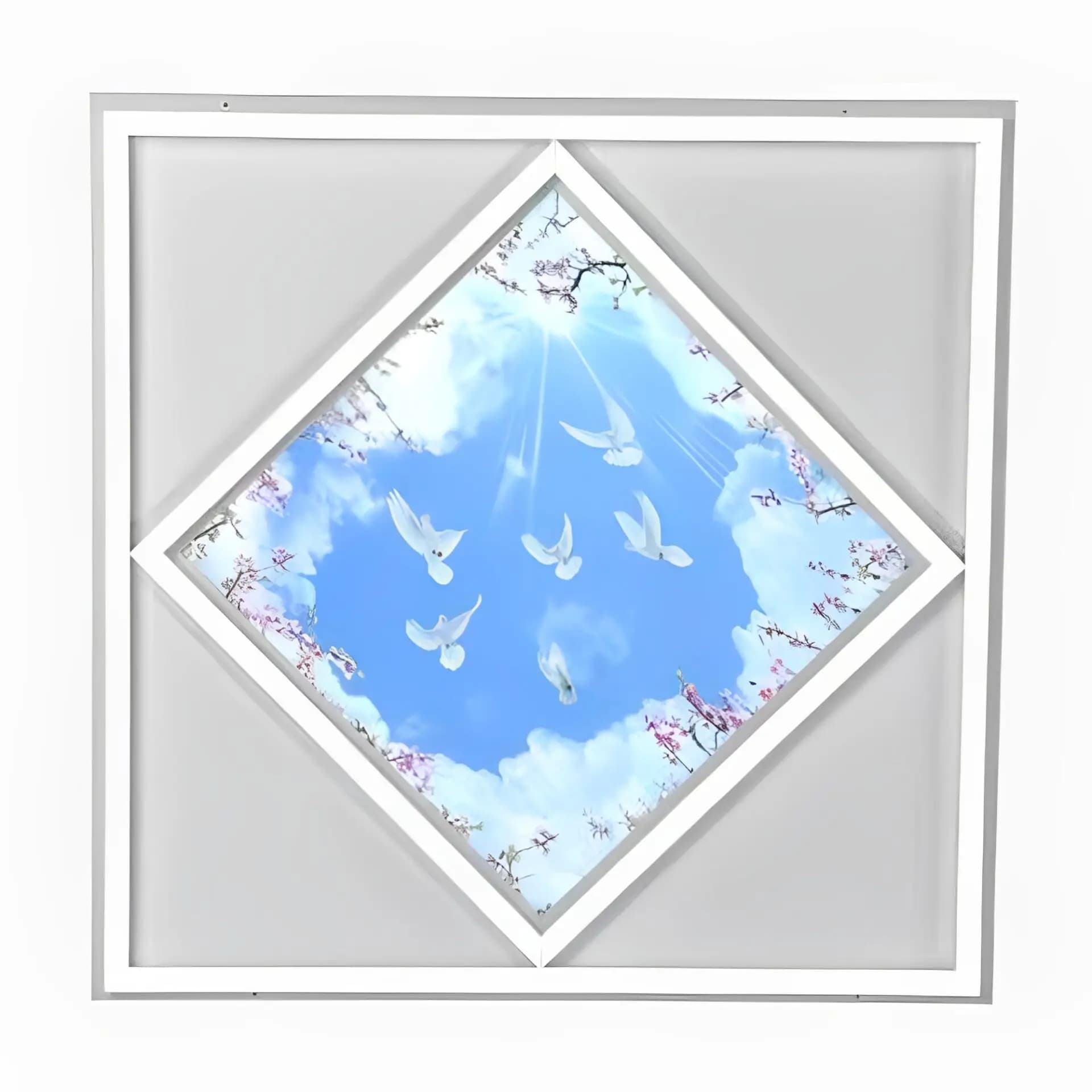 Diamond Shape Bird &amp; Sky LED Panel Light - 600mm X 600mm