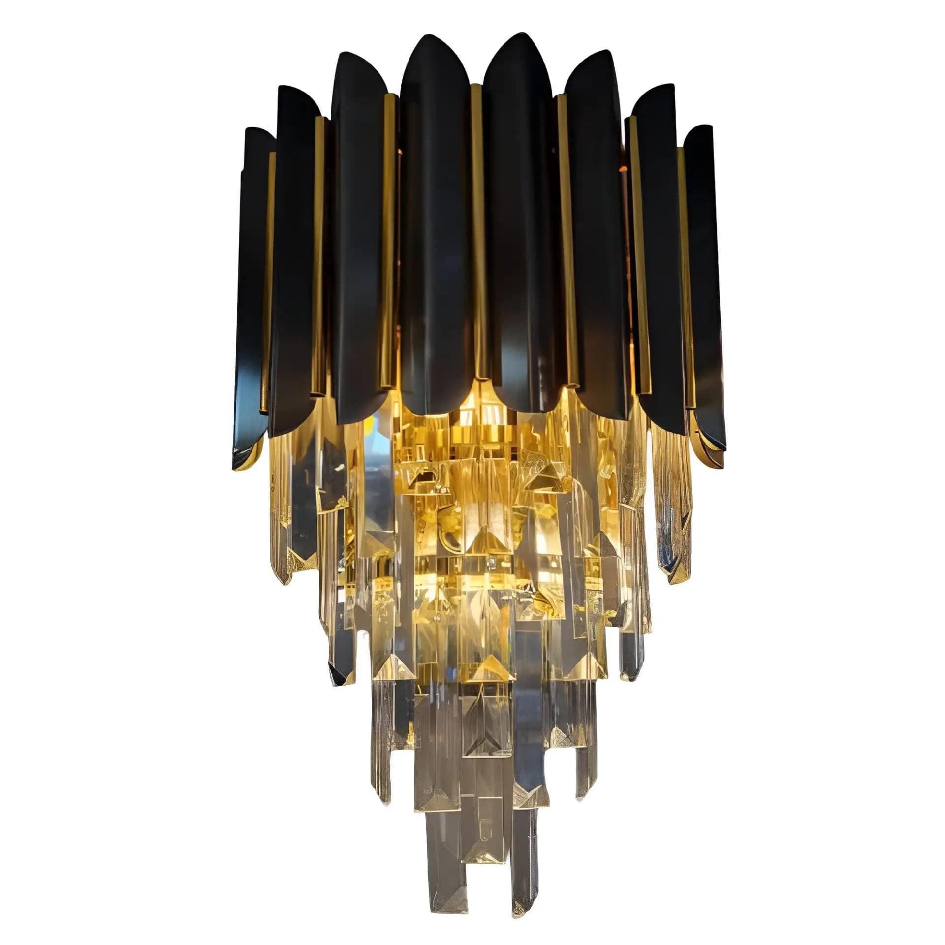 Modern Black 5 Tier Crystal Wall Light CH249/3C