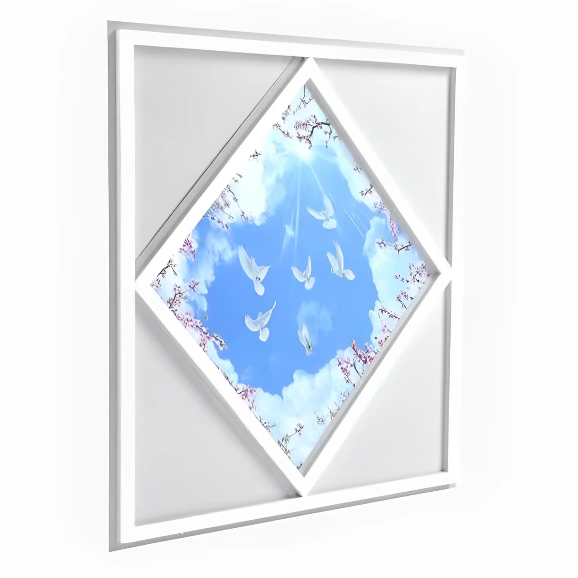 Diamond Shape Bird &amp; Sky LED Panel Light - 600mm X 600mm