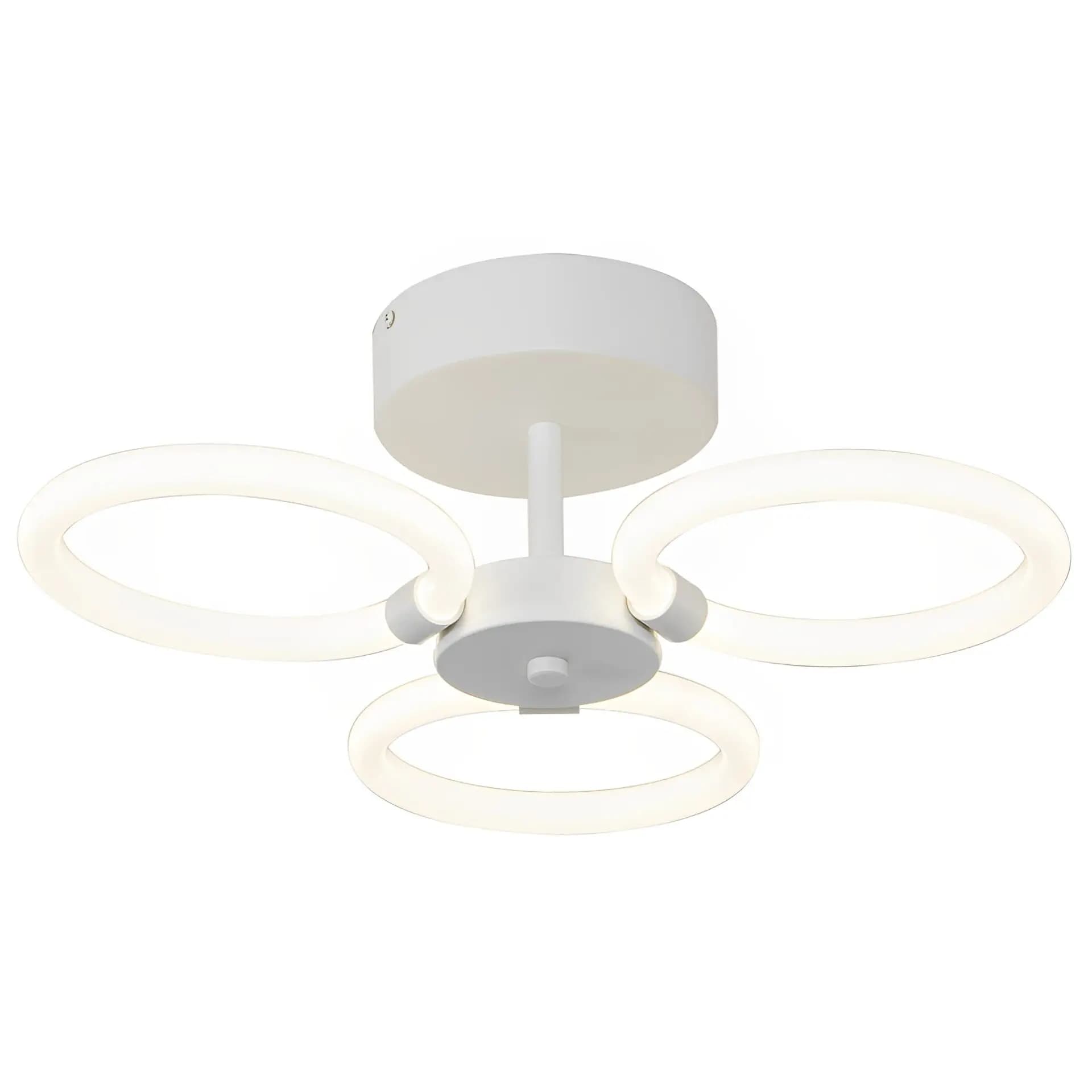 Modern Flush 3 Ring White Chandelier CP128