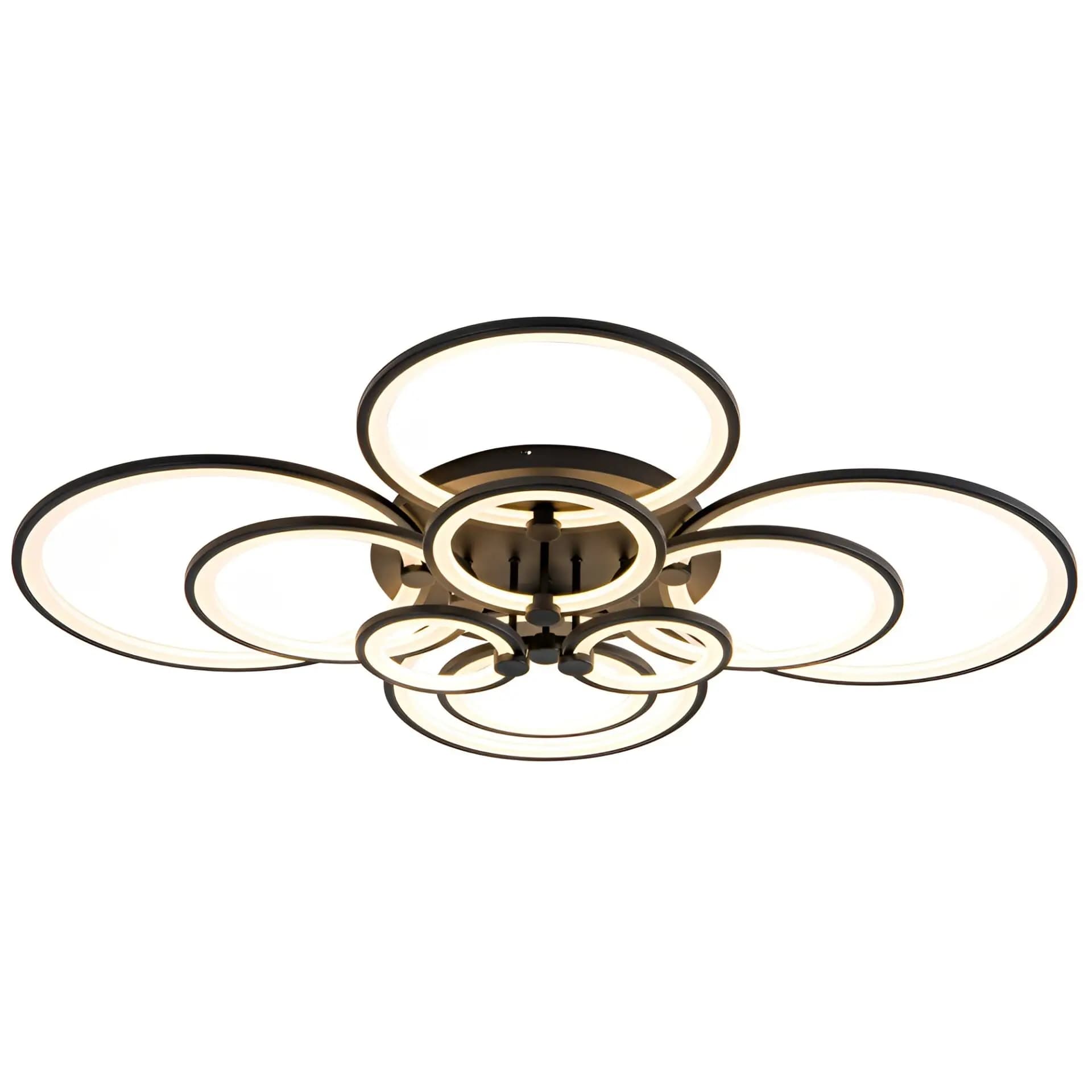 Flush 9 Leaf Black Flower Chandelier CP135