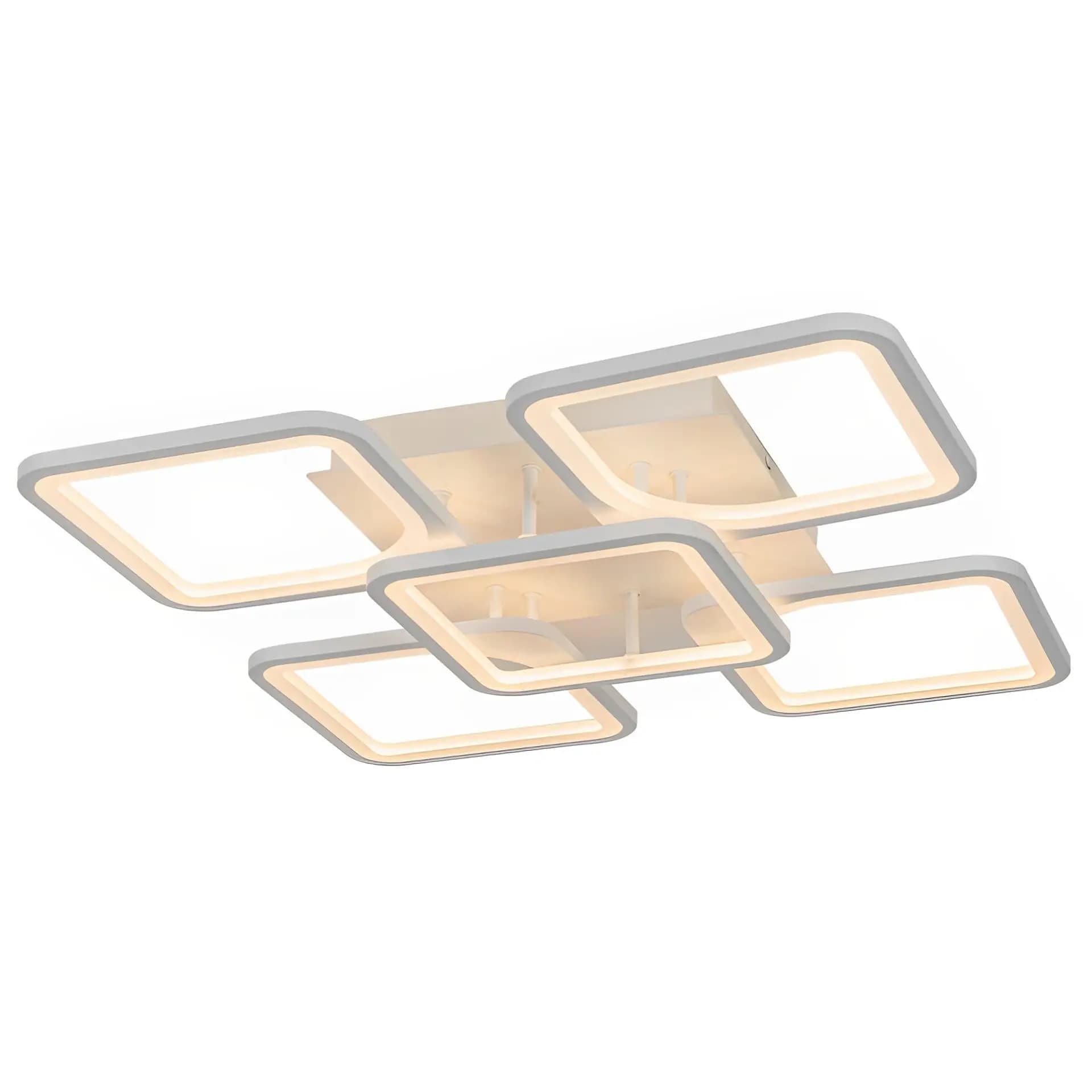 Modern Flush 5 Square White Chandelier CP136