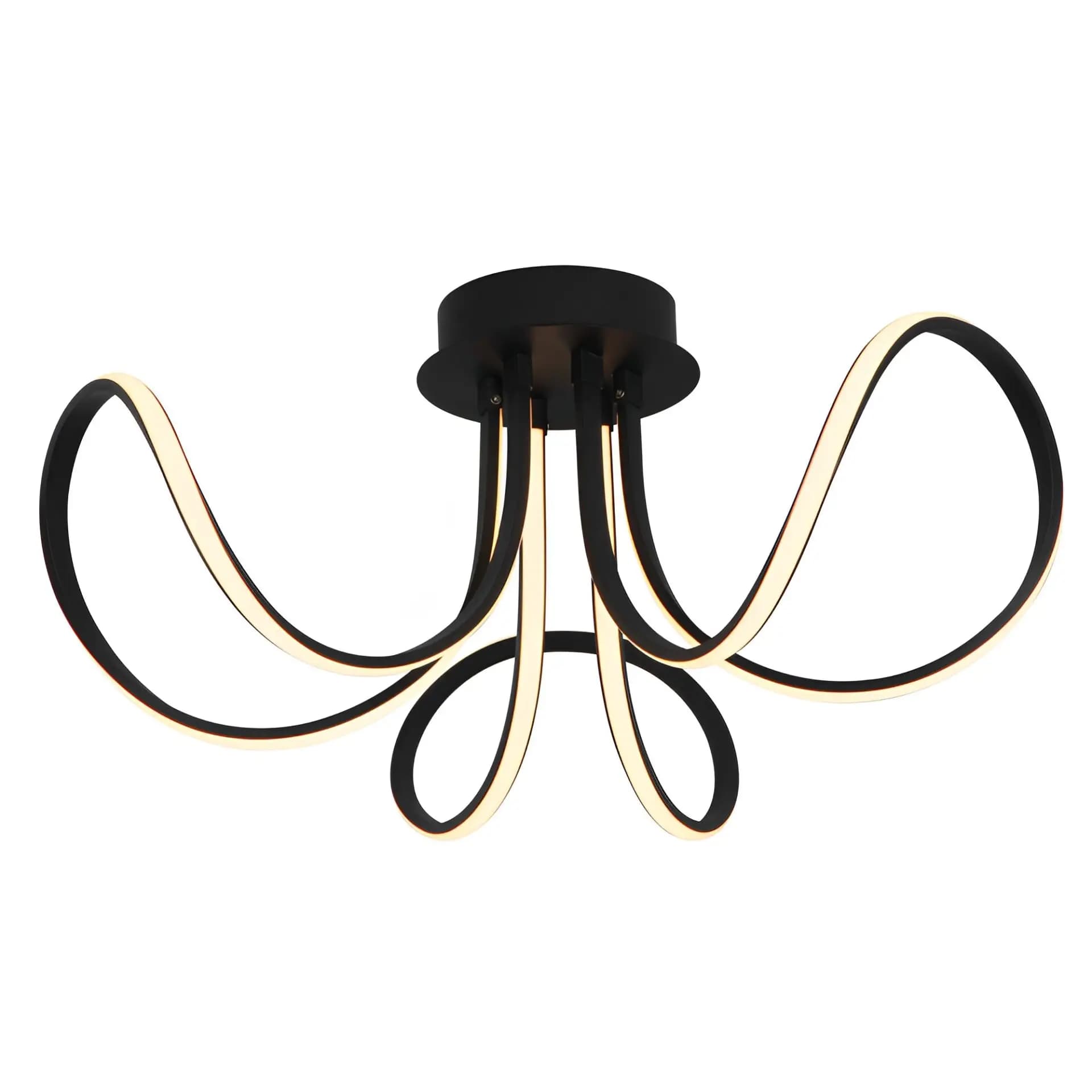 Flush 3 Leaf Black Flower Chandelier CP131