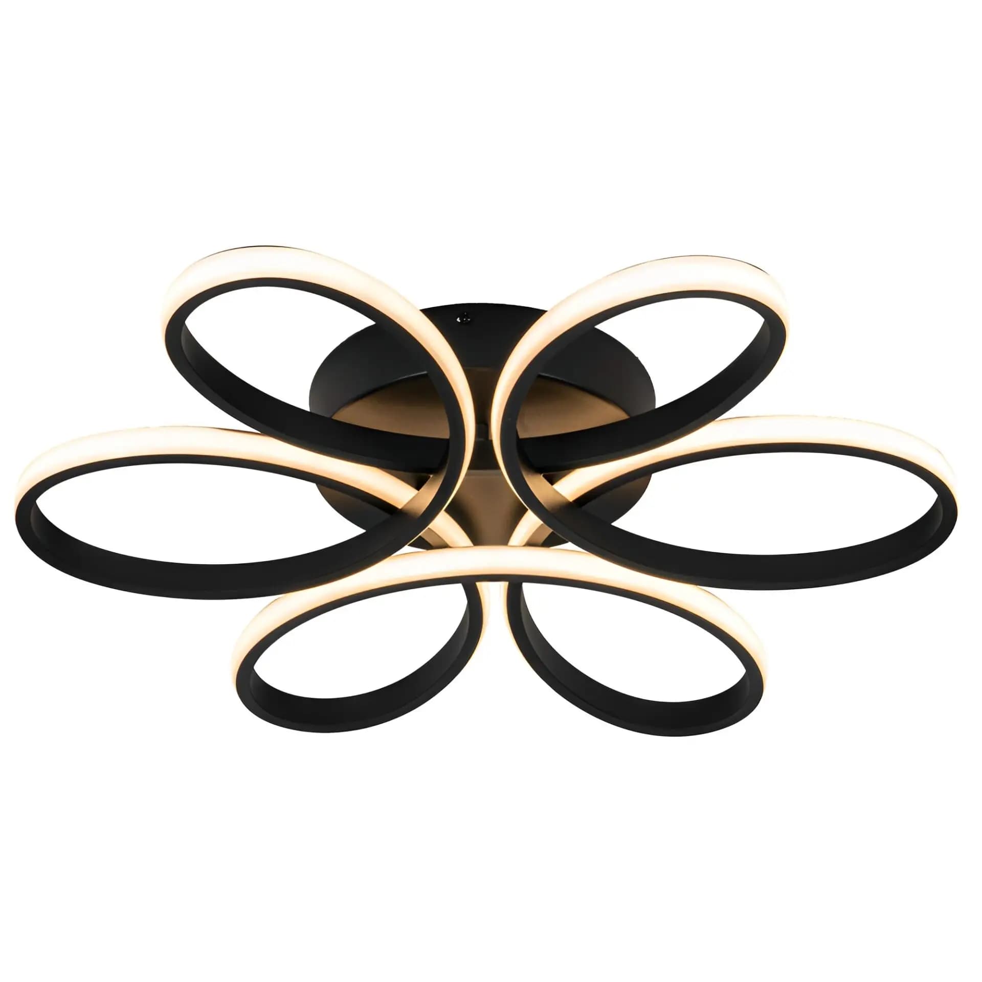 Flush 6 Leaf Black Flower Chandelier CP133