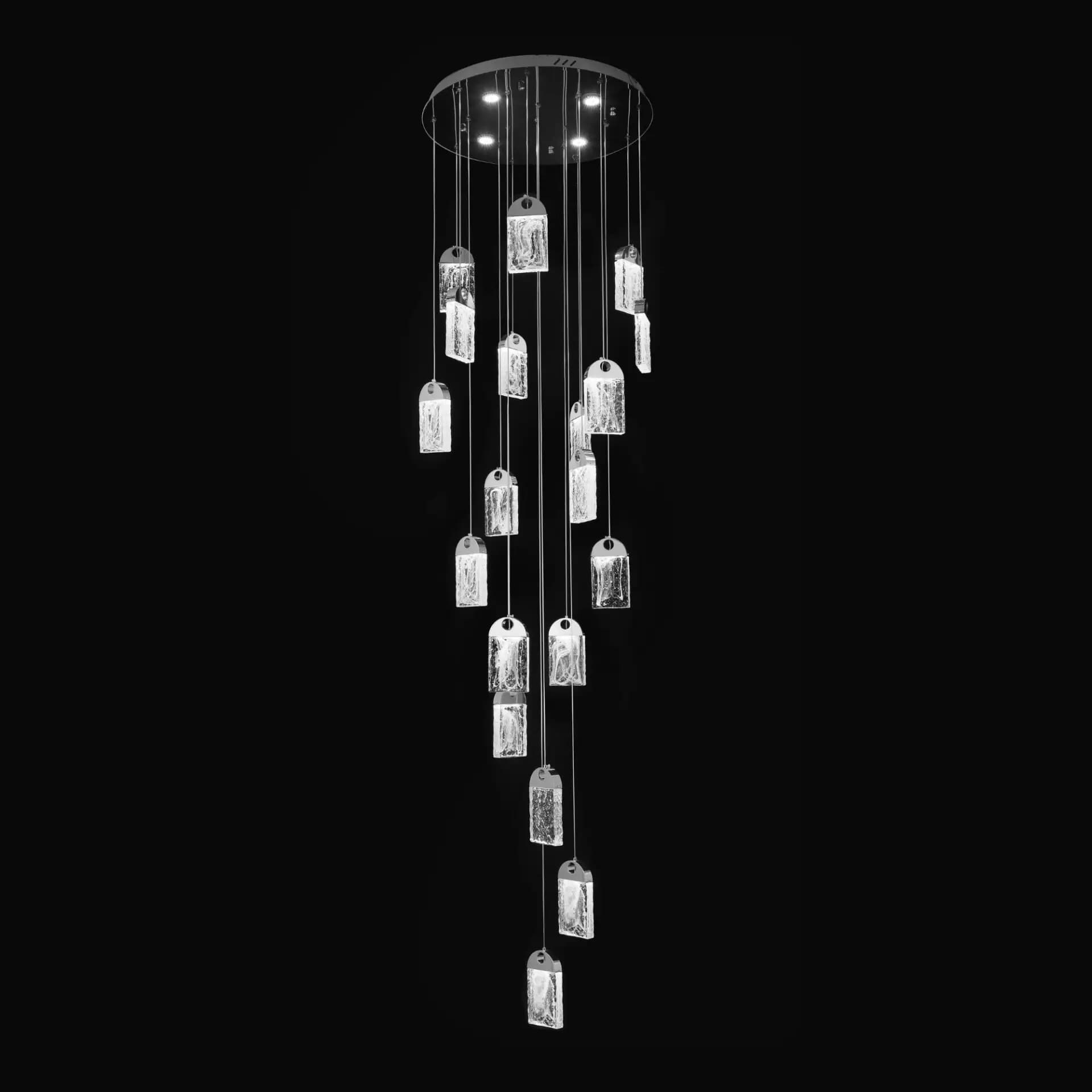 Modern Crystal Cluster Chrome Chandelier - CH264/19C