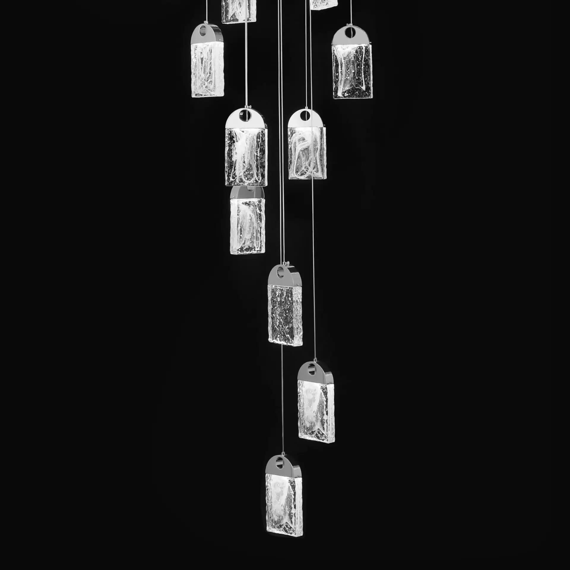 Modern Crystal Cluster Chrome Chandelier - CH264/19C