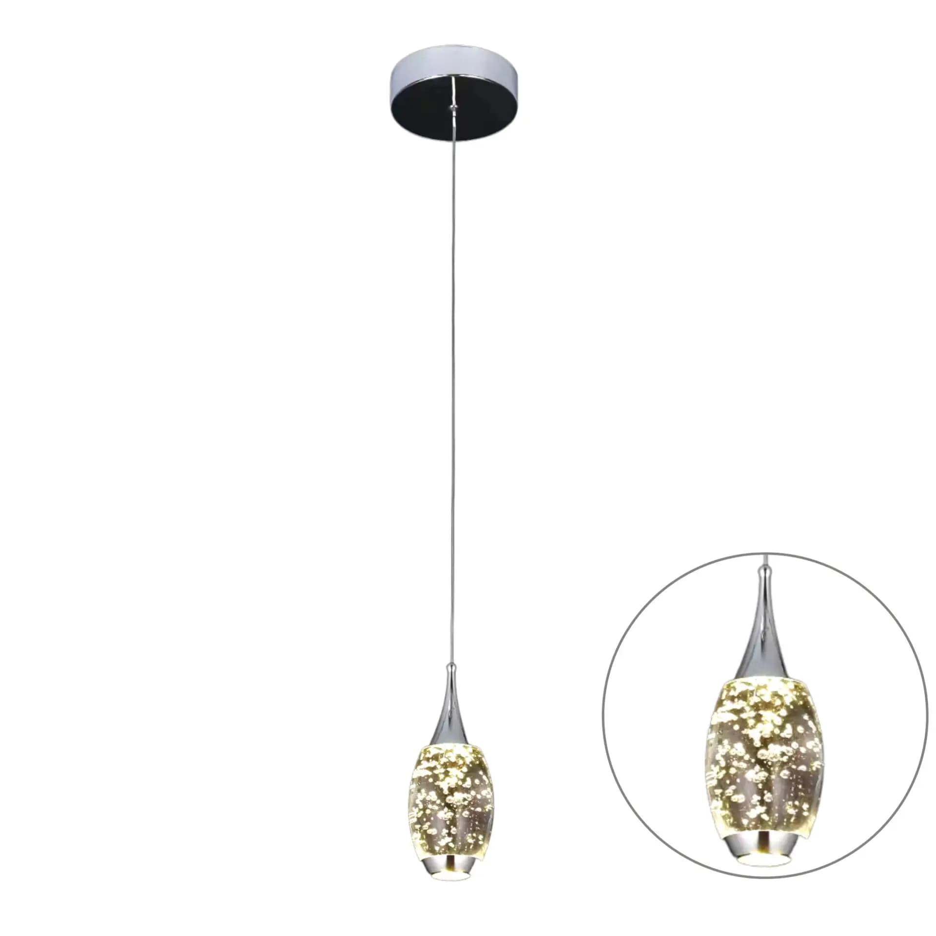 Teardrop Crystal Bubble LED Pendant Light - CH205-1C