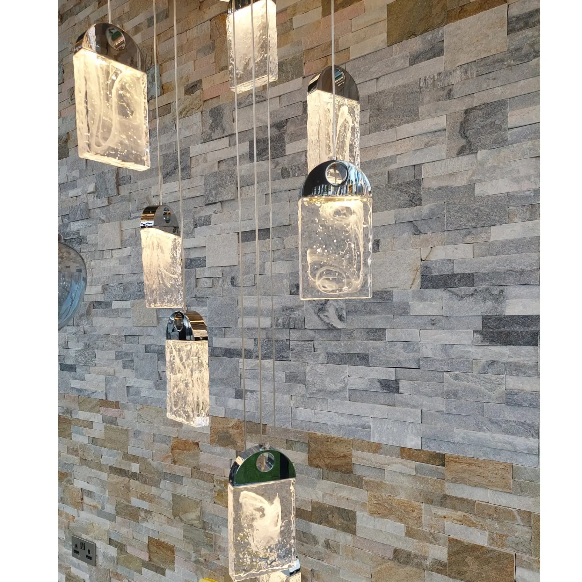 Modern Crystal Cluster Chrome Chandelier - CH264/19C
