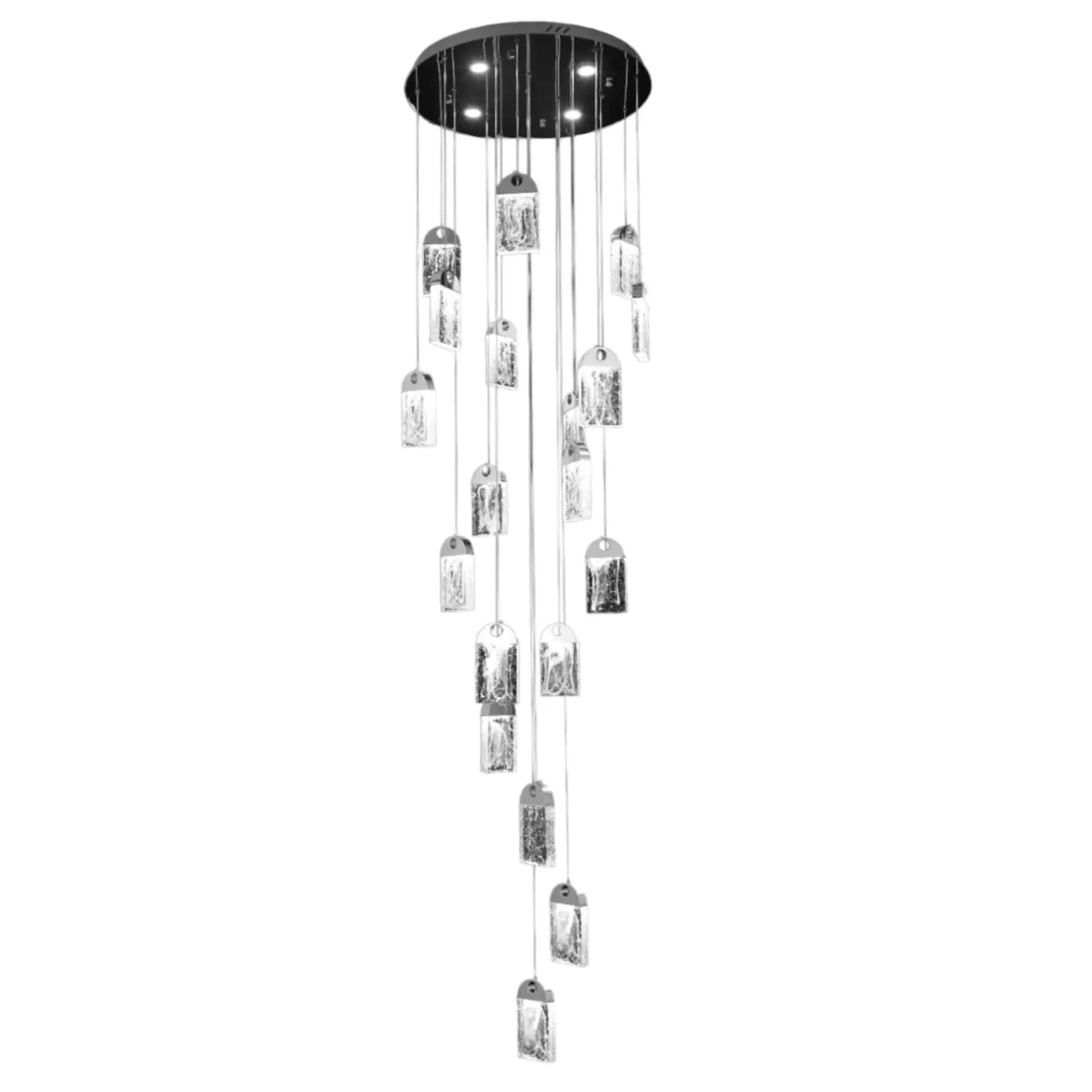 Modern Crystal Cluster Chrome Chandelier - CH264/19C