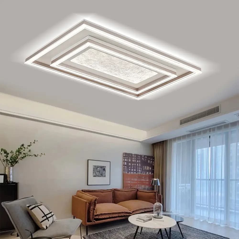 Modern Two-Layer Rectangle Flush Ceiling Chandelier CP154