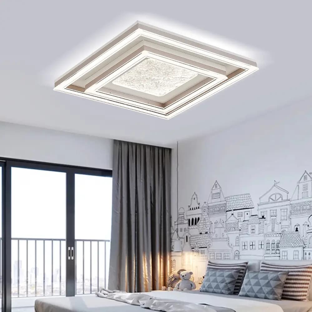 Modern Two-Layer Square Flush Ceiling Chandelier CP155