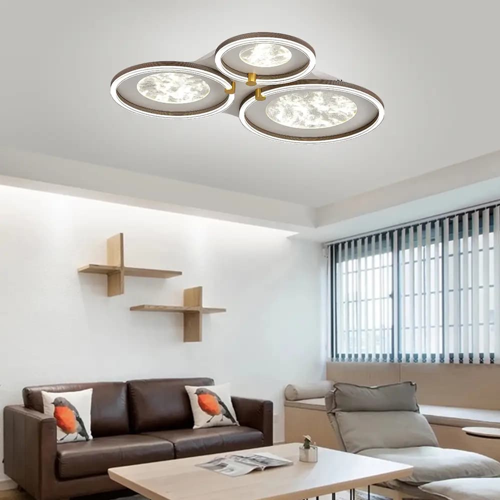 Trio Modern Moon Round Flush Ceiling Light CP169