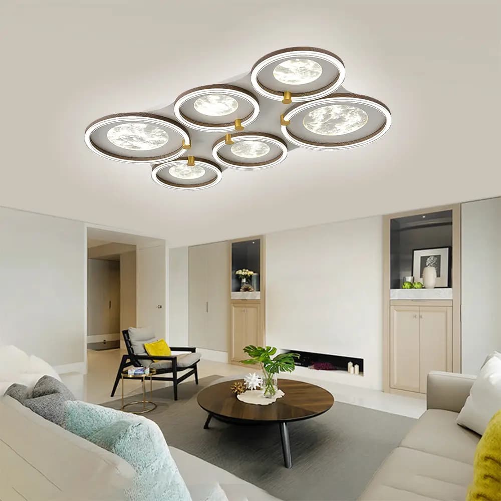 Multiple Modern Moon Round Flush Ceiling Light CP171