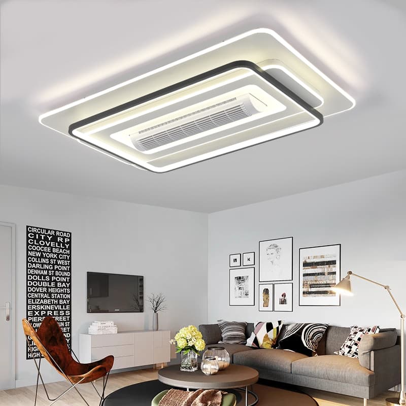 Modern Triple-Tier Grey Rectangle Flush Ceiling Light CP191