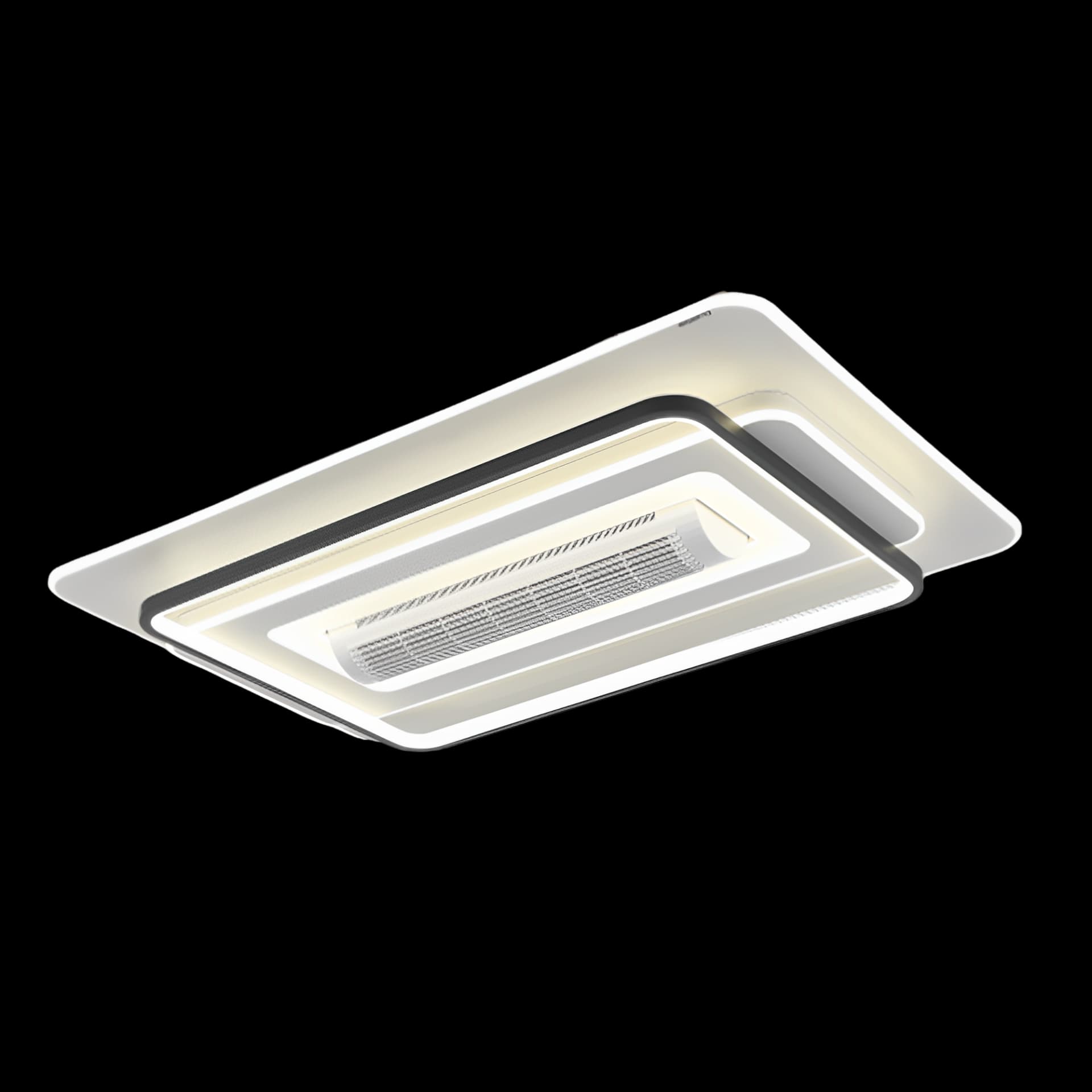 Modern Triple-Tier Grey Rectangle Flush Ceiling Light CP191